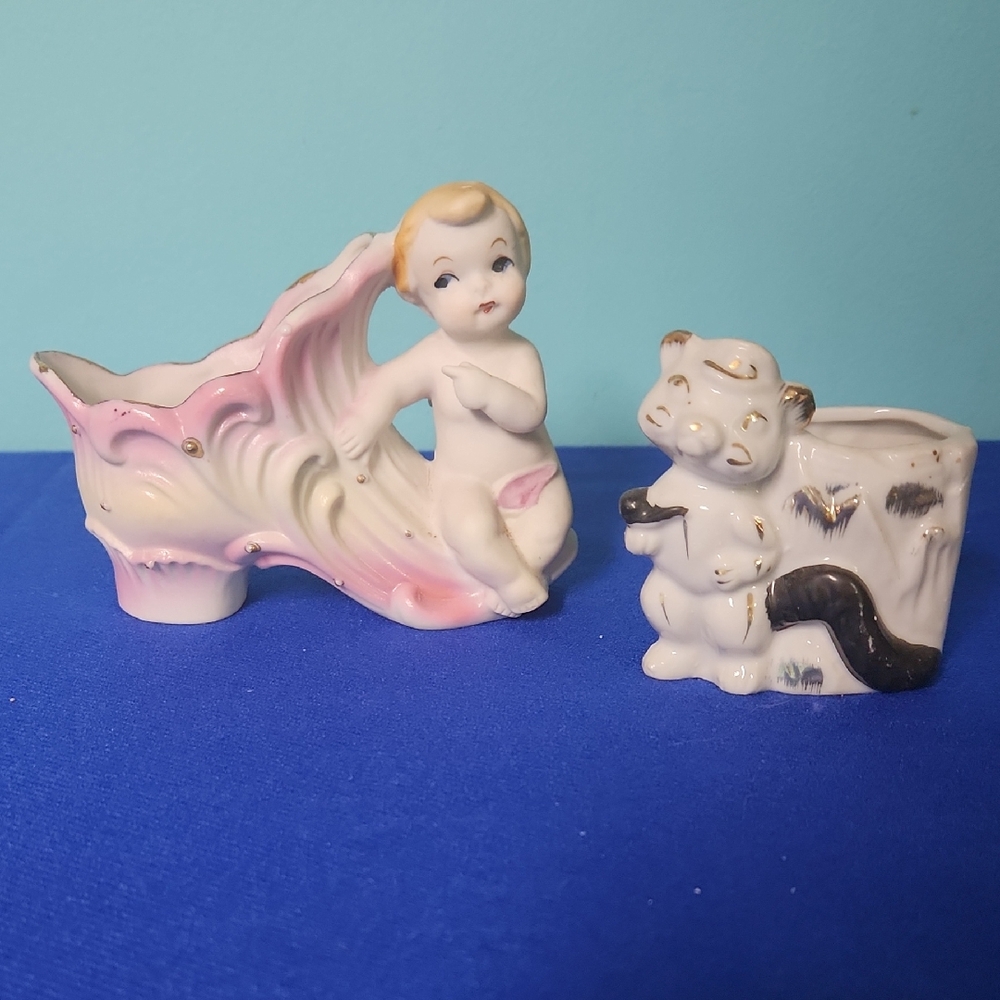 Pink and White Ceramic Decor Accents